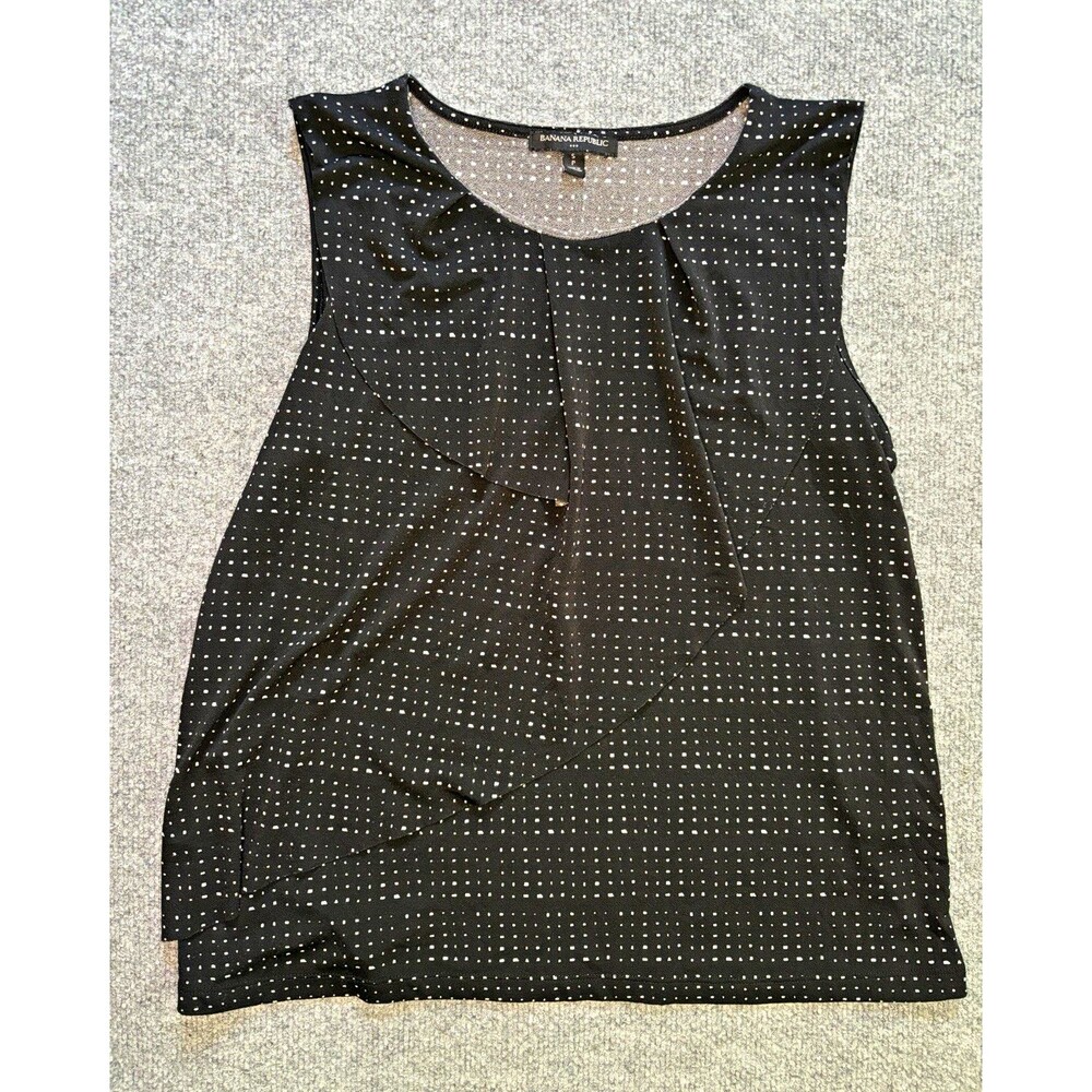 Banana Republic Women’s Black/White Scoop Neck Tank Blouse Size S